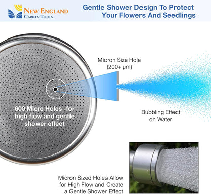 30 Inch Soft Rain Watering Wand 600003, Gentle Shower Spray, Heavy Duty Lightweight Metal Build, Comfort Grip, Flow Control Shut Off Valve, for Plants, Yards, Cars & Pets