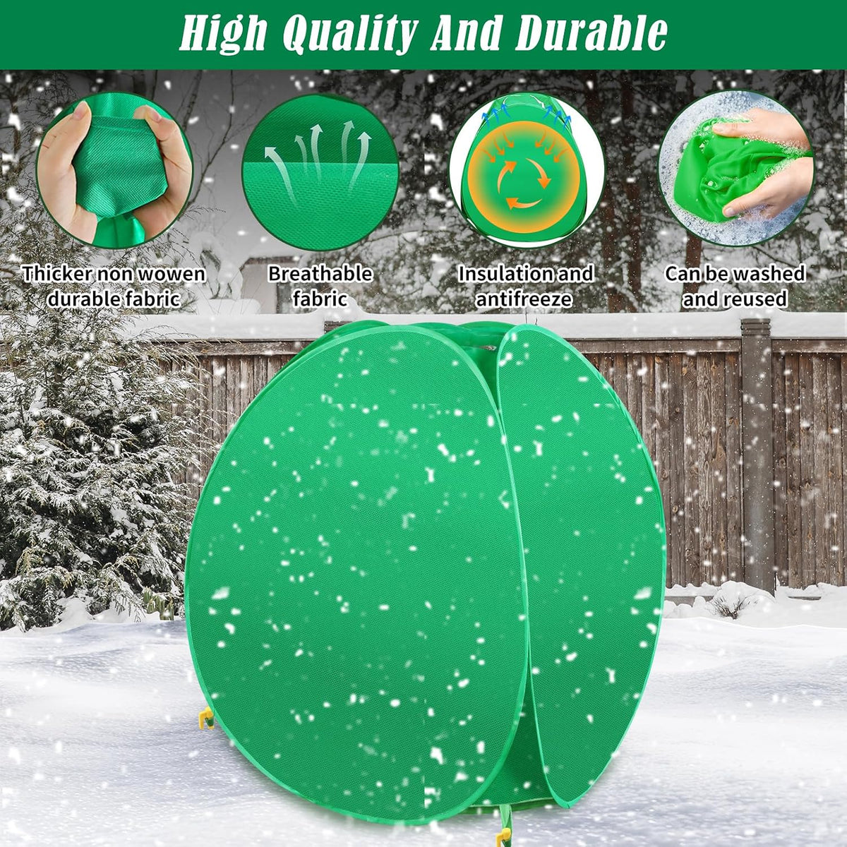 2 Pack Pop Up Winter Plant Covers, 22x22x23" Freeze Protection Shrub Covers