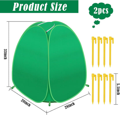 2 Pack Pop Up Winter Plant Covers, 22x22x23" Freeze Protection Shrub Covers