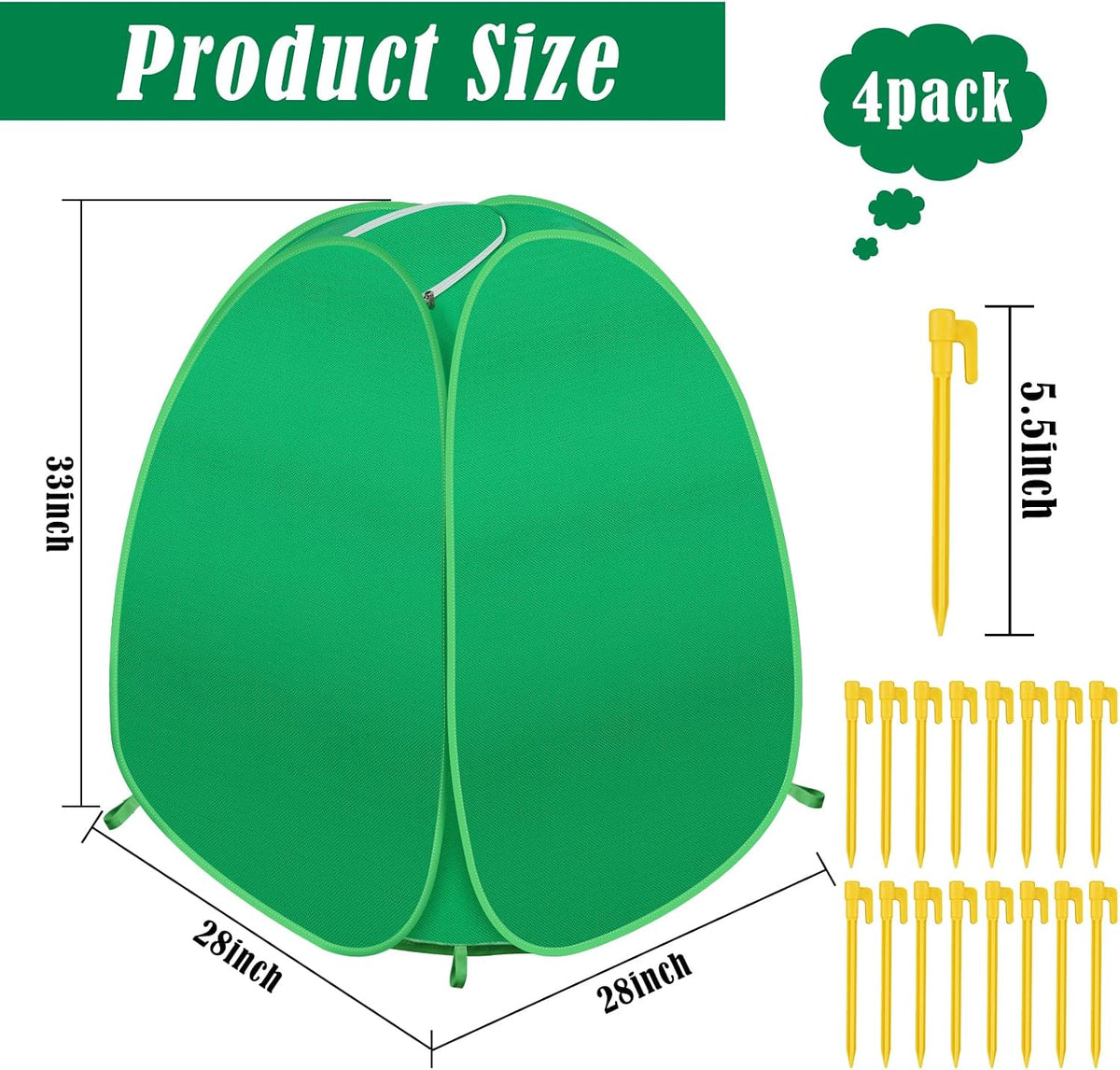2 Pack Pop Up Winter Plant Covers, 22x22x23" Freeze Protection Shrub Covers