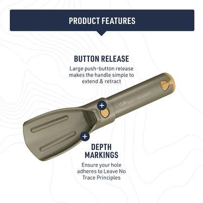 Collapsible Pocket Trowel for Backpacking and Camping, Burnt Olive