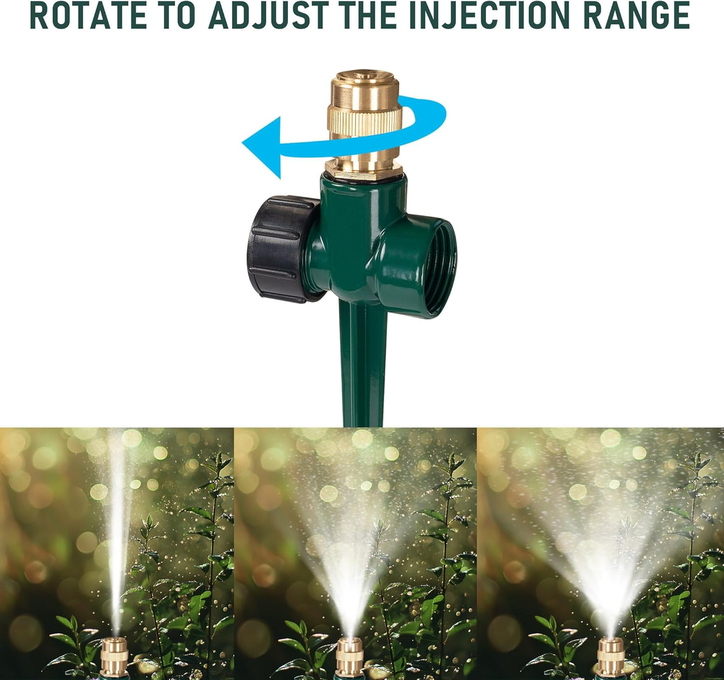 2 Pack Metal Lawn Sprinkler for Yard, Automatic Brass Garden Water Sprinklers on Spike Base, Adjustable 360 Degree Sprinkler Nozzle for Large Area Coverage Grass Patio Irrigation
