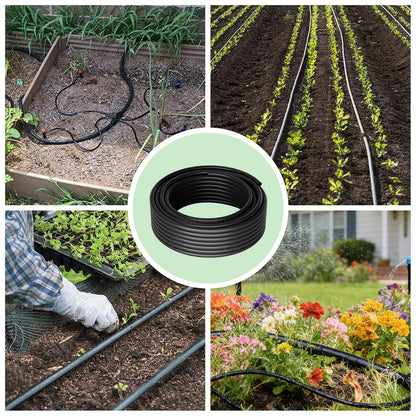 256FT Automatic Drip Irrigation System Kit,Automatic Garden Watering Misting System for Greenhouse, Yard, Plant ，Lawn with 1/2 inch Hose 1/4 inch Distribution Tubing and Accessories