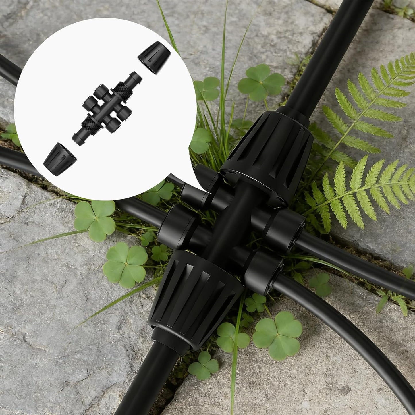 256FT Automatic Drip Irrigation System Kit,Automatic Garden Watering Misting System for Greenhouse, Yard, Plant ，Lawn with 1/2 inch Hose 1/4 inch Distribution Tubing and Accessories