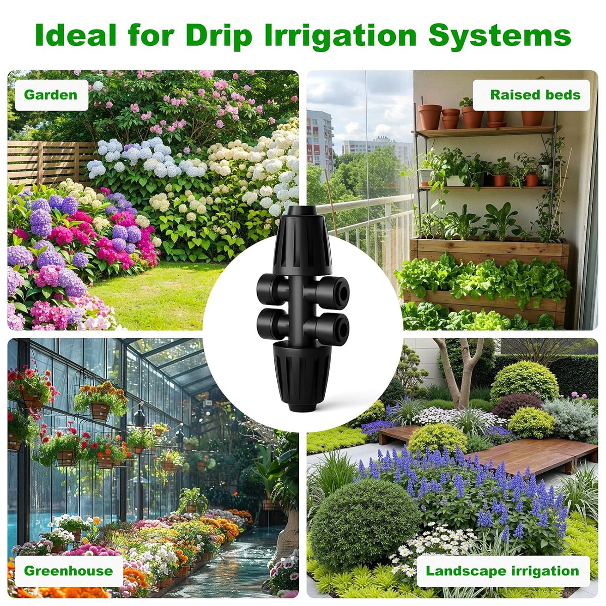 256FT Automatic Drip Irrigation System Kit,Automatic Garden Watering Misting System for Greenhouse, Yard, Plant ，Lawn with 1/2 inch Hose 1/4 inch Distribution Tubing and Accessories