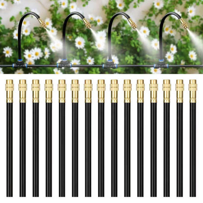 256FT Automatic Drip Irrigation System Kit,Automatic Garden Watering Misting System for Greenhouse, Yard, Plant ，Lawn with 1/2 inch Hose 1/4 inch Distribution Tubing and Accessories
