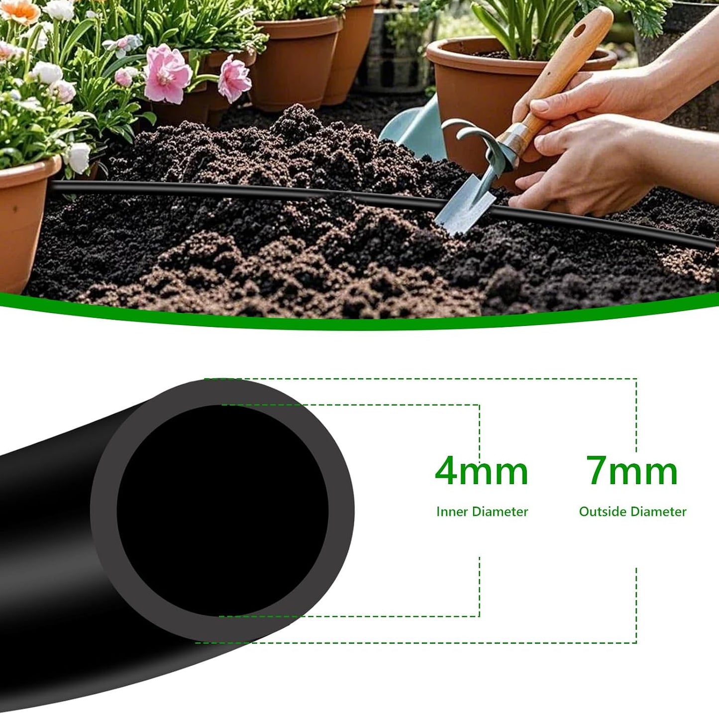256FT Automatic Drip Irrigation System Kit,Automatic Garden Watering Misting System for Greenhouse, Yard, Plant ，Lawn with 1/2 inch Hose 1/4 inch Distribution Tubing and Accessories