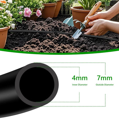 256FT Automatic Drip Irrigation System Kit,Automatic Garden Watering Misting System for Greenhouse, Yard, Plant ，Lawn with 1/2 inch Hose 1/4 inch Distribution Tubing and Accessories