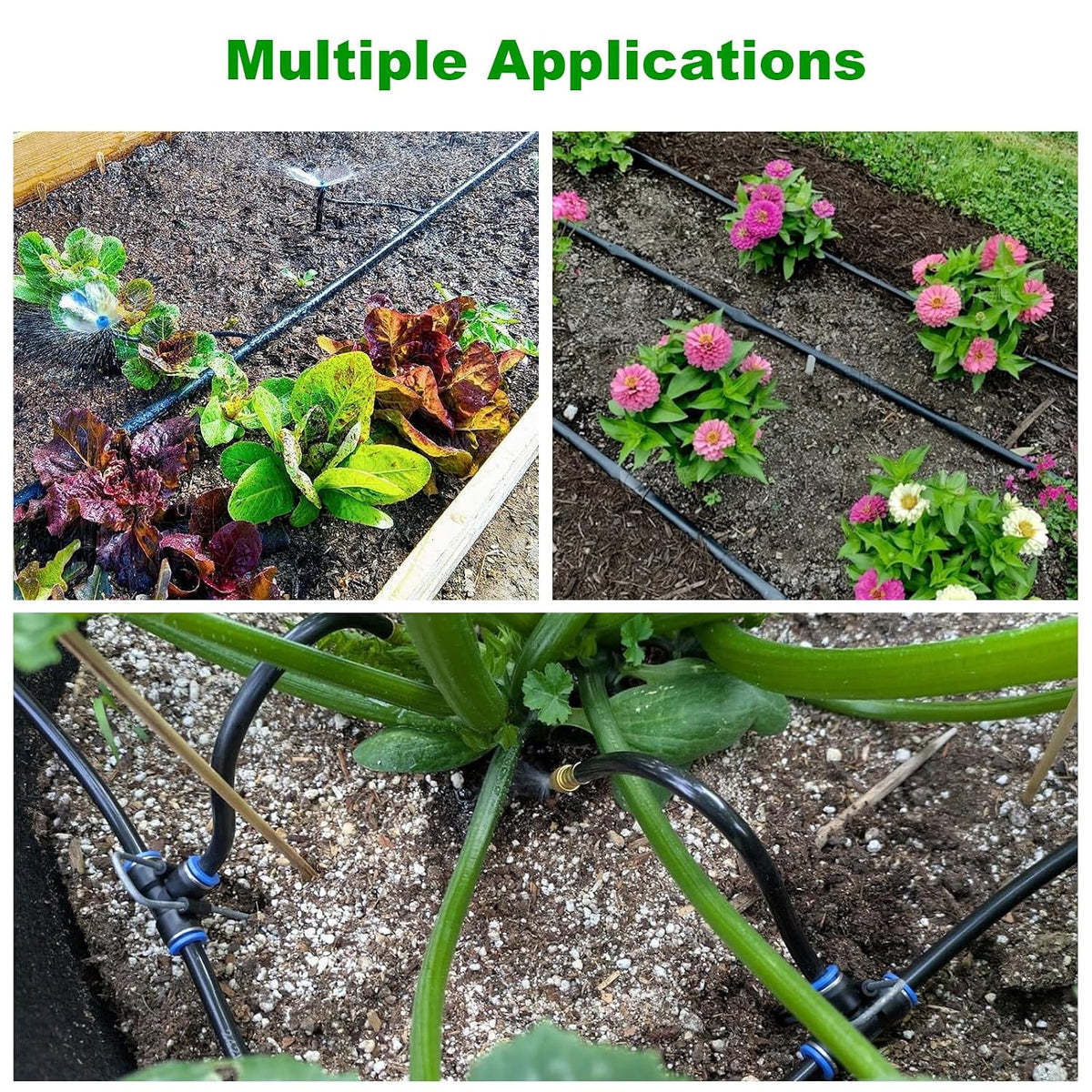 256FT Automatic Drip Irrigation System Kit,Automatic Garden Watering Misting System for Greenhouse, Yard, Plant ，Lawn with 1/2 inch Hose 1/4 inch Distribution Tubing and Accessories