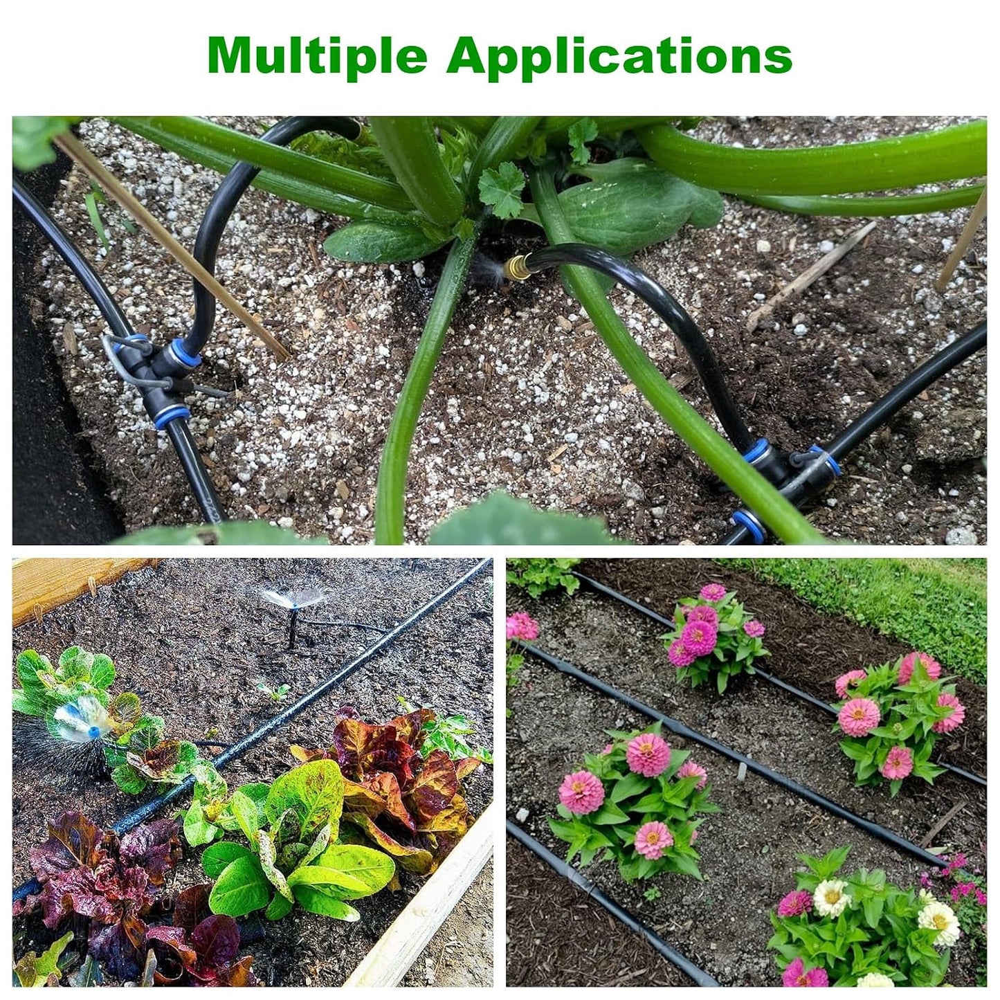 256FT Automatic Drip Irrigation System Kit,Automatic Garden Watering Misting System for Greenhouse, Yard, Plant ，Lawn with 1/2 inch Hose 1/4 inch Distribution Tubing and Accessories