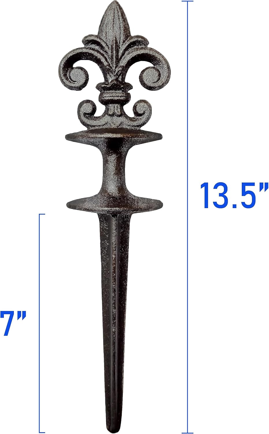 Antique Black Cast Iron Garden Fleur de lis Hose Guides, Set of 3. Strong and Decorative Hose Guide that Protects Your Plants and Provides Elegance to Your Garden