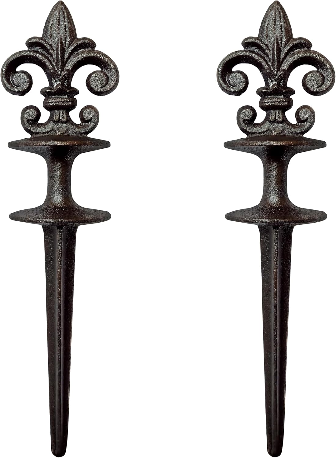 Antique Black Cast Iron Garden Fleur de lis Hose Guides, Set of 3. Strong and Decorative Hose Guide that Protects Your Plants and Provides Elegance to Your Garden