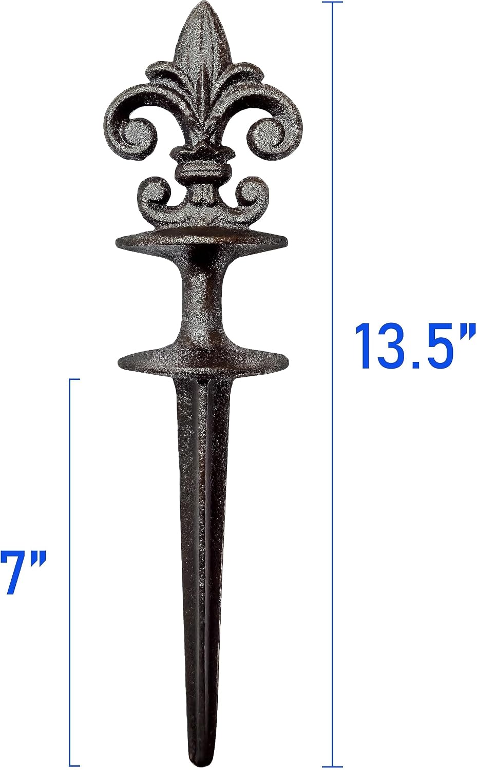 Antique Black Cast Iron Garden Fleur de lis Hose Guides, Set of 3. Strong and Decorative Hose Guide that Protects Your Plants and Provides Elegance to Your Garden