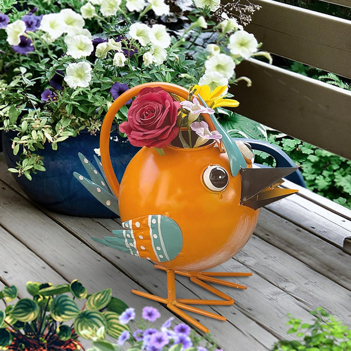 Metal Cute Bird Watering Can,Watering Can Indoor/Outdoor Plants