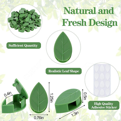 60 Plant Climbing Clips Wall Fixture with 72 Stickers for Vine