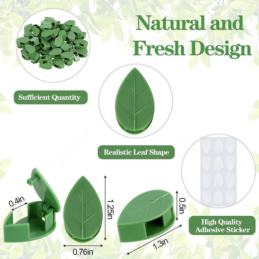 60 Plant Climbing Clips Wall Fixture with 72 Stickers for Vine