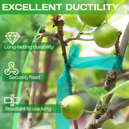 2Pcs Green Garden Tape,Total 300Ft 0.5" Plant Tape for Climbing Plants,Stretch Tie Tapes,Roll Plant Ties for Outdoor Plants,Suitable for Tomatoes Vegetables Flowers Branches Tree Support