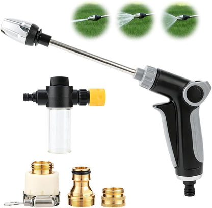 Pressure Washer Spray Nozzle, Heavy Duty Garden Hose Nozzle, Multi Function Lawn & Garden Watering Sprayer, 360° Rotating for Three Spray Modes, Effortless Dirt & Stain Removal(1 Set)