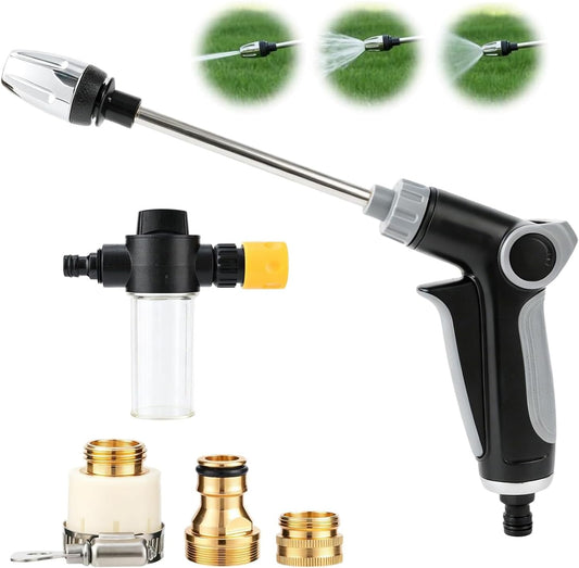 Pressure Washer Spray Nozzle, Heavy Duty Garden Hose Nozzle, Multi Function Lawn & Garden Watering Sprayer, 360° Rotating for Three Spray Modes, Effortless Dirt & Stain Removal(1 Set)