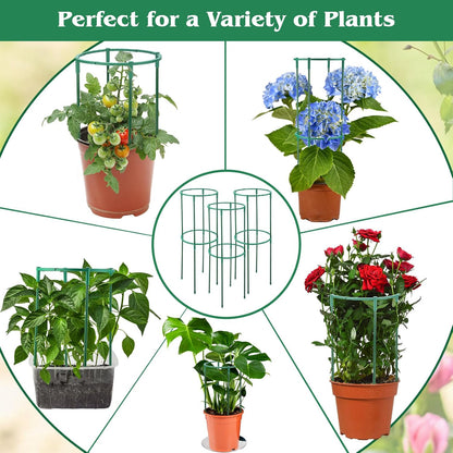 100 Pcs Plant Support Stake 5.9" W X 9.8" H Half Round Plant Cage Stackable Garden Flower Support for Indoor Outdoor Flower Vegetable Tomato Peony Monstera Hydrangea Climbing Plants