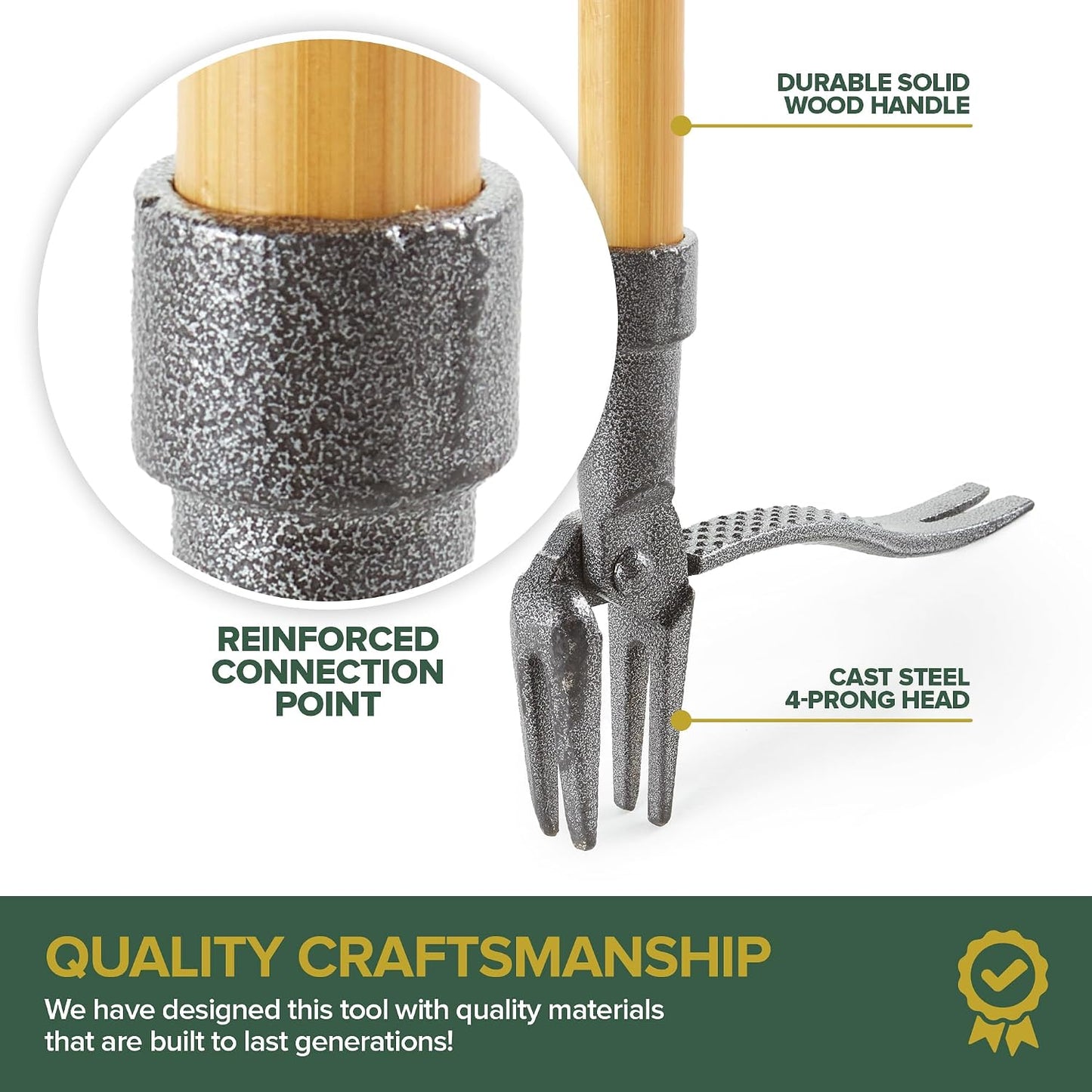 Stand Up Weed Puller Tool, Heavy Duty Weeding Tool with Long Handle for Crabgrass and Dandelion Removal, Standing Weed Puller for Gardening Projects, Hand Weeder Remover Tool