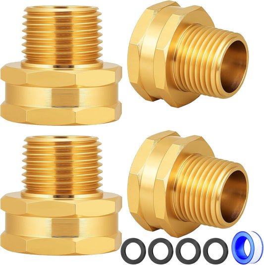 Brass Garden Hose Adapter,1/2"NPT Male to 3/4"GHT Female Fittings