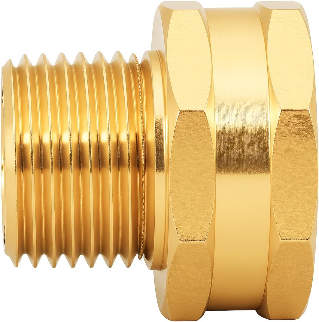 Brass Garden Hose Adapter,1/2"NPT Male to 3/4"GHT Female Fittings