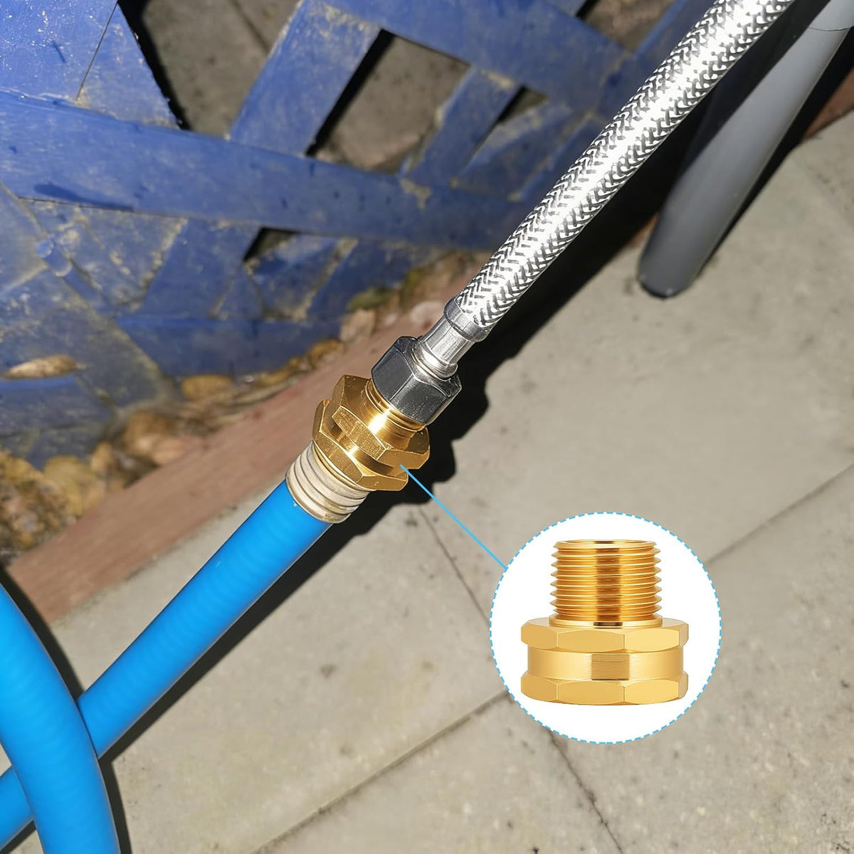 Brass Garden Hose Adapter,1/2"NPT Male to 3/4"GHT Female Fittings