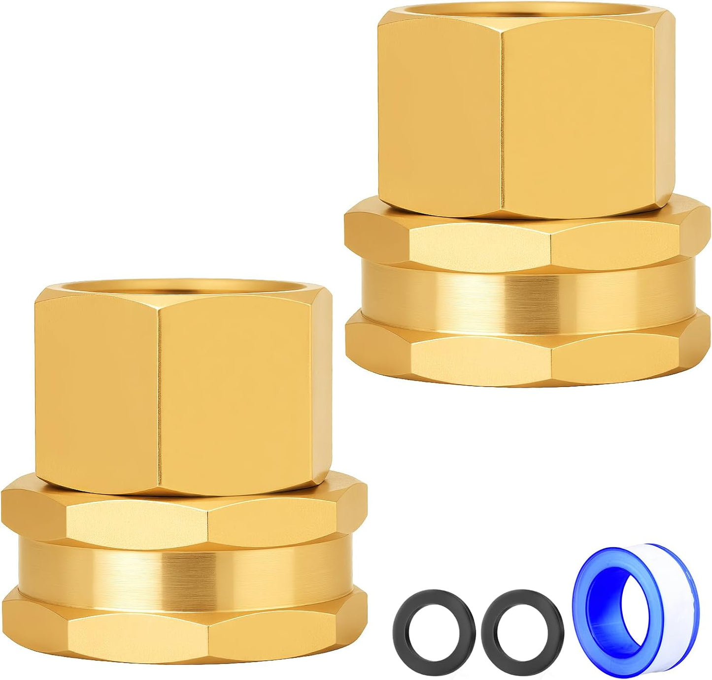 Brass Garden Hose Adapter,1/2"NPT Male to 3/4"GHT Female Fittings