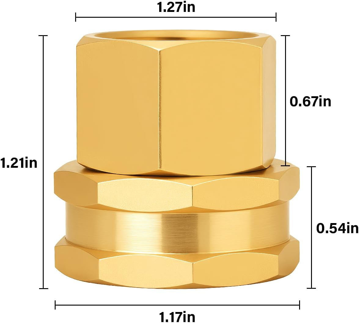 Brass Garden Hose Adapter,1/2"NPT Male to 3/4"GHT Female Fittings