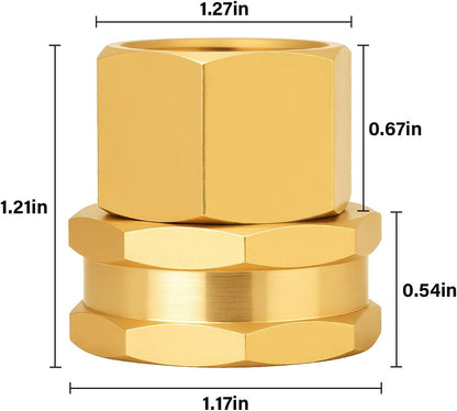 Brass Garden Hose Adapter,1/2"NPT Male to 3/4"GHT Female Fittings