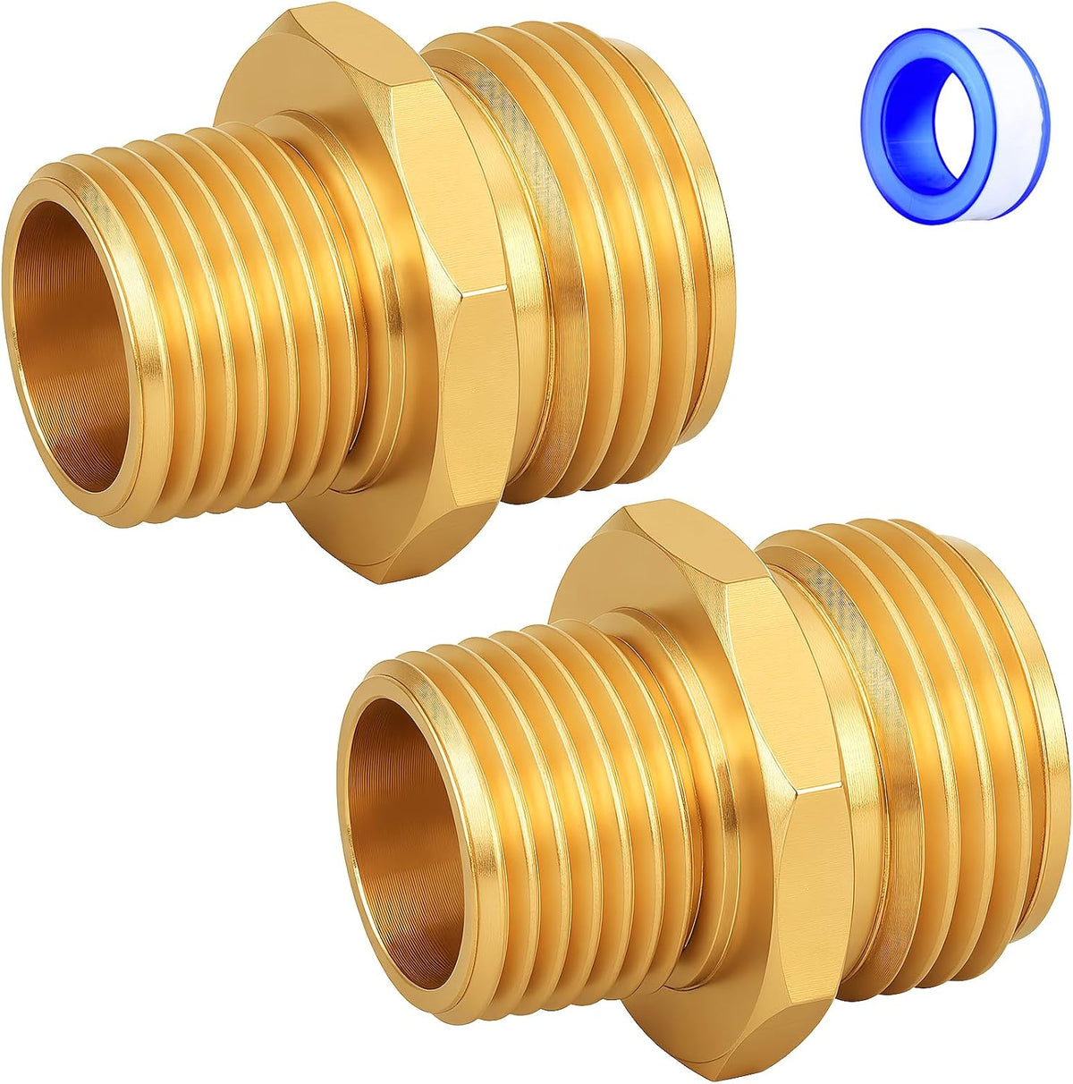 Brass Garden Hose Adapter,1/2"NPT Male to 3/4"GHT Female Fittings