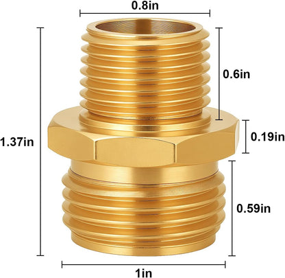 Brass Garden Hose Adapter,1/2"NPT Male to 3/4"GHT Female Fittings