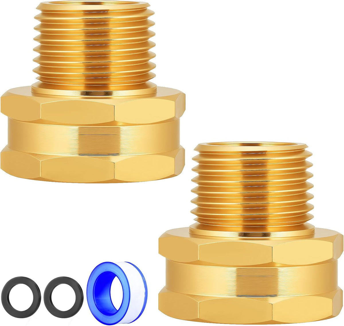 Brass Garden Hose Adapter,1/2"NPT Male to 3/4"GHT Female Fittings