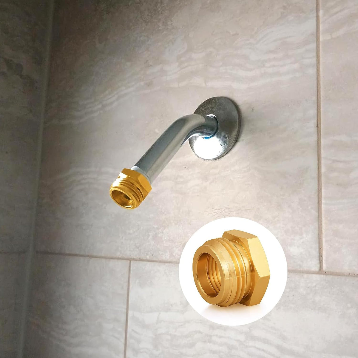 Brass Garden Hose Adapter,1/2"NPT Male to 3/4"GHT Female Fittings