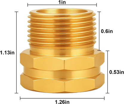 Brass Garden Hose Adapter,1/2"NPT Male to 3/4"GHT Female Fittings