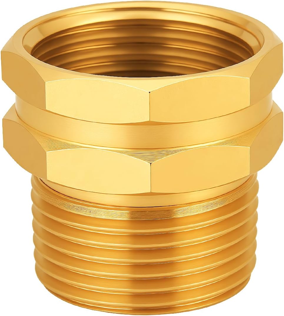 Brass Garden Hose Adapter,1/2"NPT Male to 3/4"GHT Female Fittings