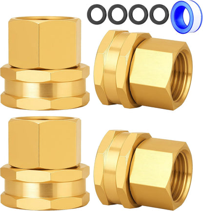 Brass Garden Hose Adapter,1/2"NPT Male to 3/4"GHT Female Fittings