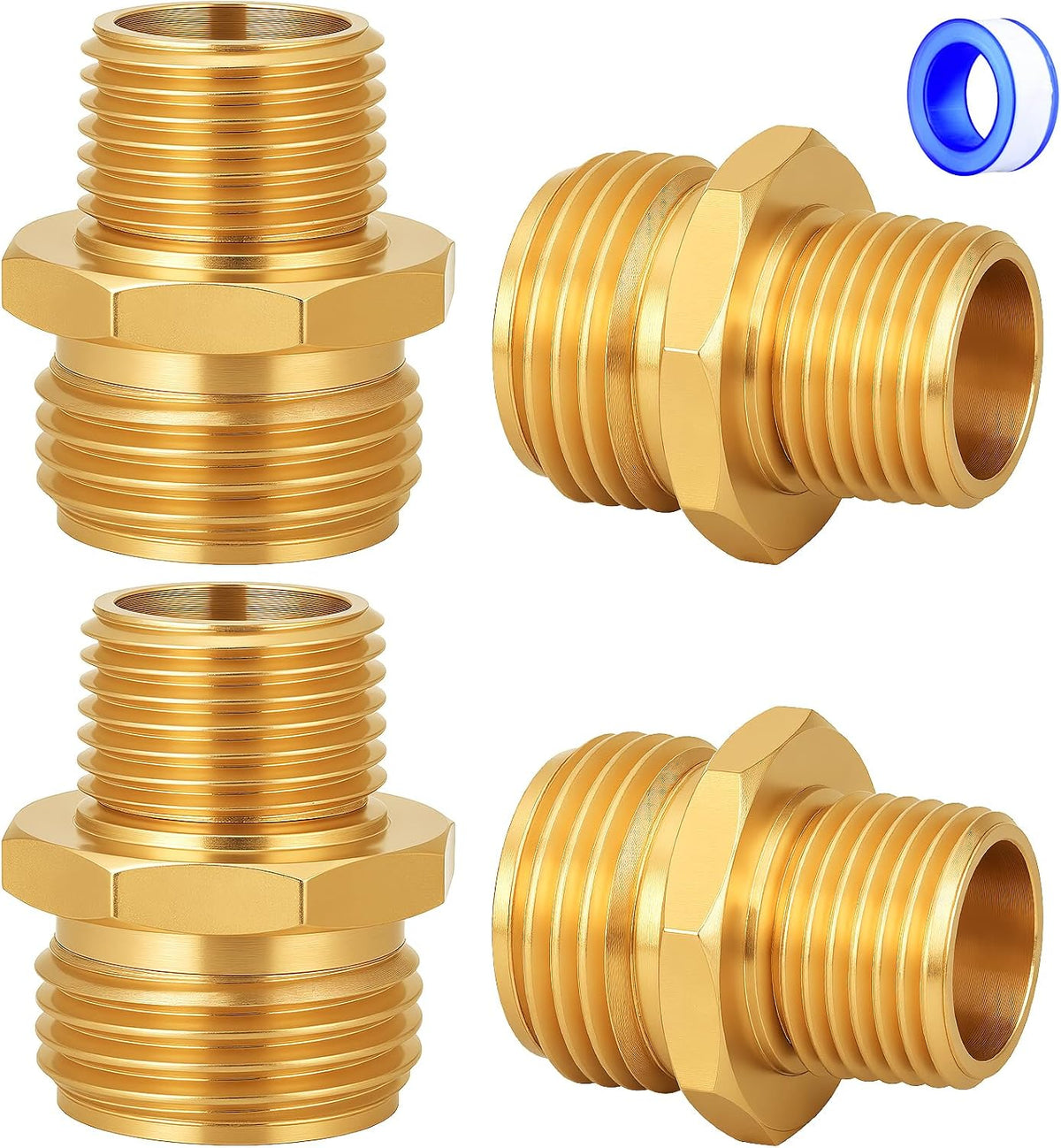 Brass Garden Hose Adapter,1/2"NPT Male to 3/4"GHT Female Fittings