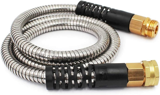 Short Garden Hose 5 feet, Metal Water Hose, Female to Male, 5ft, 5/8"