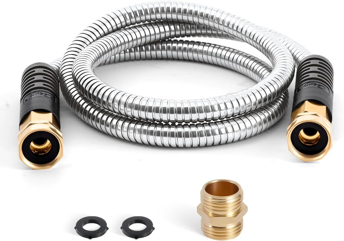 Short Garden Hose 5 feet, Metal Water Hose, Female to Male, 5ft, 5/8"