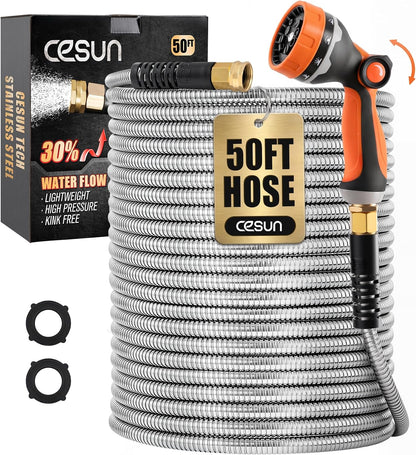 Short Garden Hose 5 feet, Metal Water Hose, Female to Male, 5ft, 5/8"