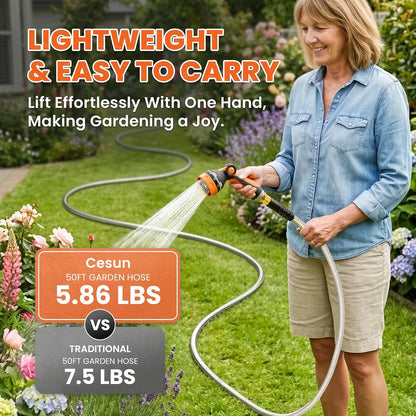 Short Garden Hose 5 feet, Metal Water Hose, Female to Male, 5ft, 5/8"