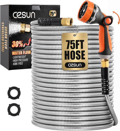 Short Garden Hose 5 feet, Metal Water Hose, Female to Male, 5ft, 5/8"