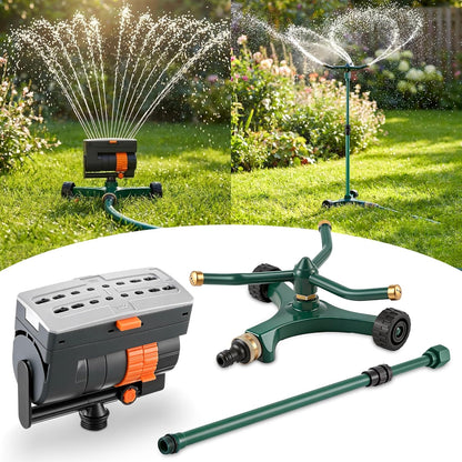 3-in-1 Lawn Sprinkler System with Adjustable 16-30" Riser