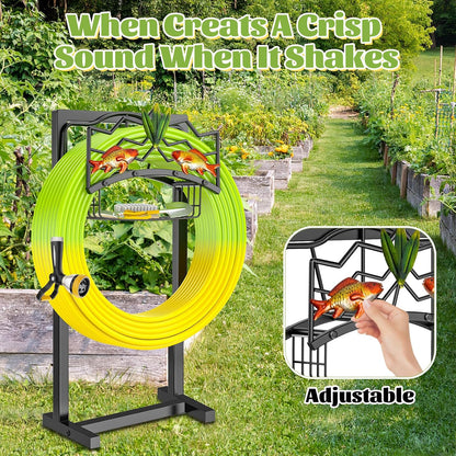 Garden Hose Holder, Heavy Duty Metal Water Hose Holder with Storage Basket, Freestanding Hose Stand Hanger, Sturdy Hoses Storage Rack 150-feet for Outside Yard Lawn
