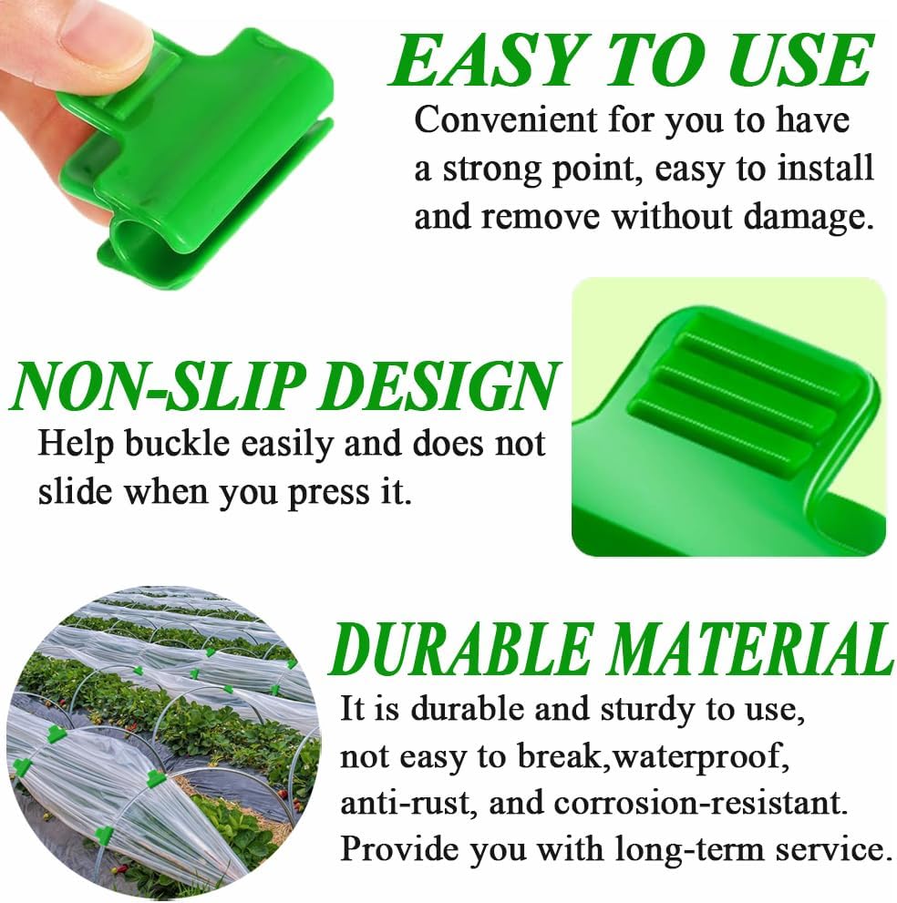 24pcs 19mm Garden Clamp, Greenhouse PVC Tube Clip for 18-20mm Pole