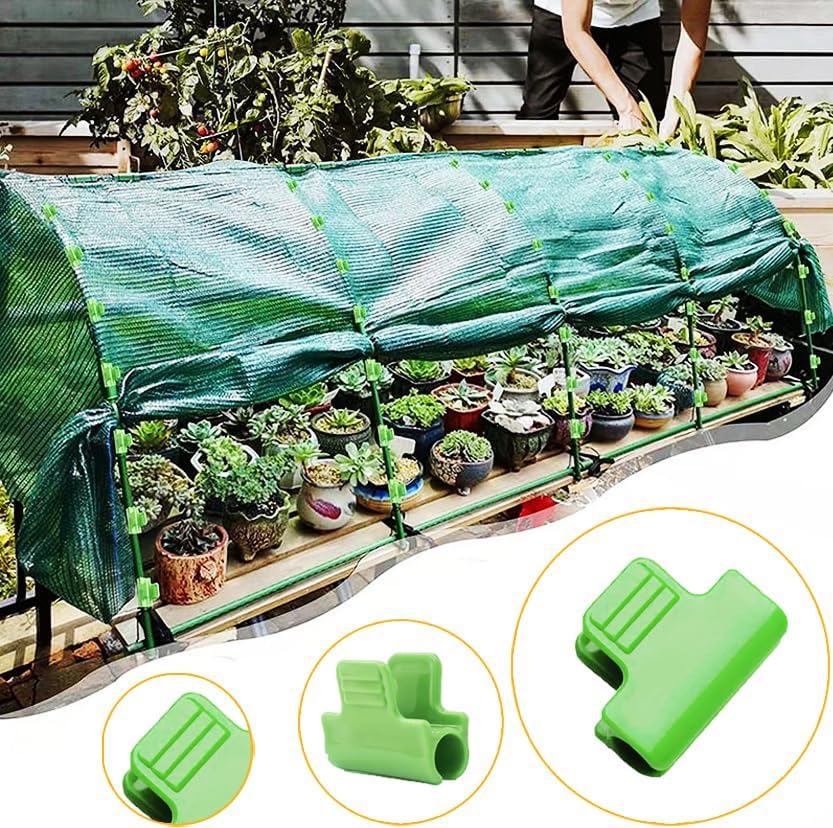 24pcs 19mm Garden Clamp, Greenhouse PVC Tube Clip for 18-20mm Pole