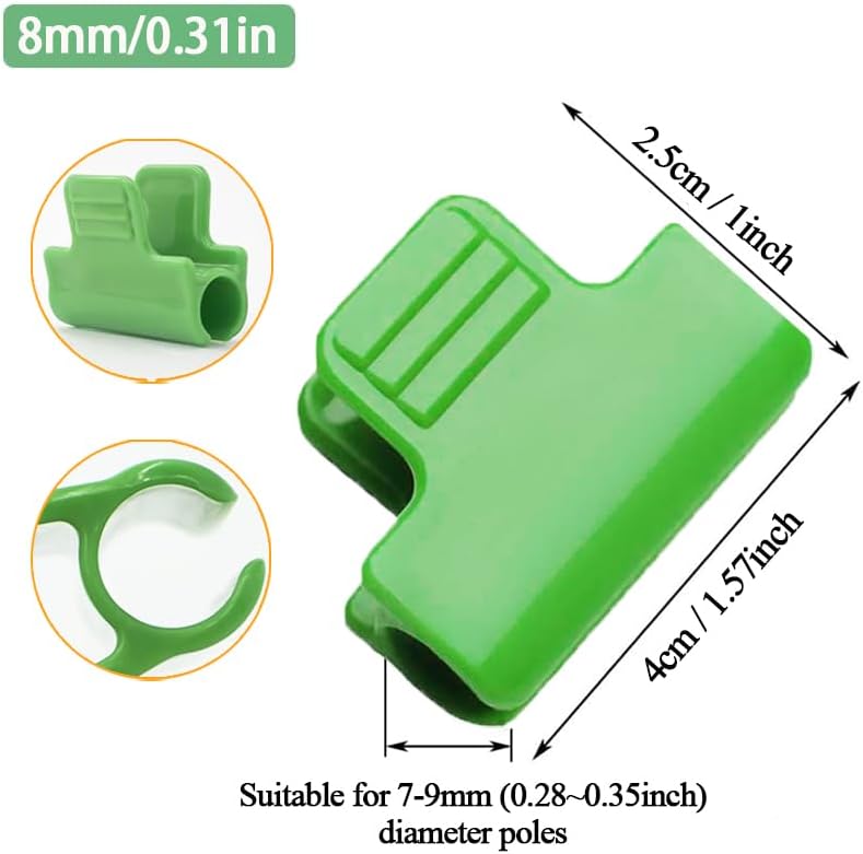 24pcs 19mm Garden Clamp, Greenhouse PVC Tube Clip for 18-20mm Pole