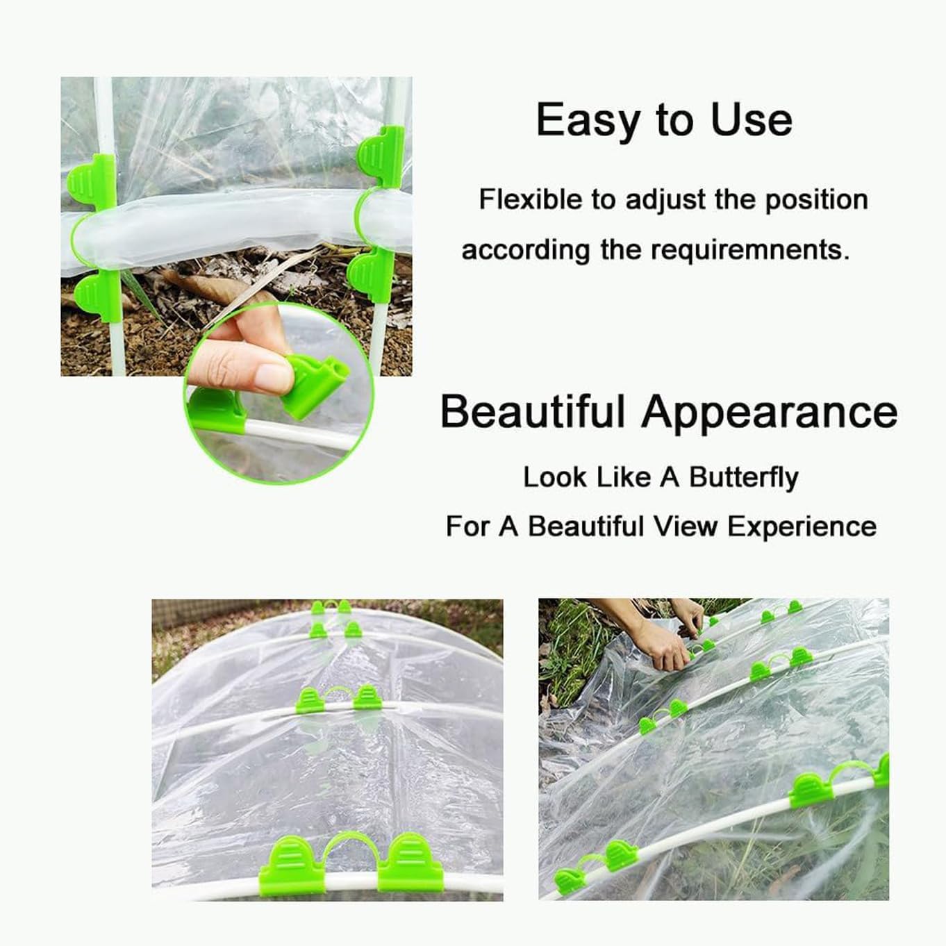 24pcs 19mm Garden Clamp, Greenhouse PVC Tube Clip for 18-20mm Pole